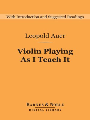 cover image of Violin Playing As I Teach It